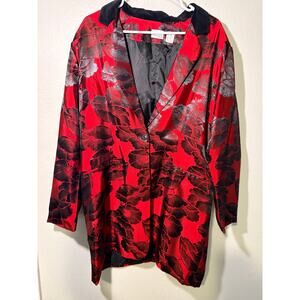 Newport News Metallic Floral Brocade Blazer - Size 18